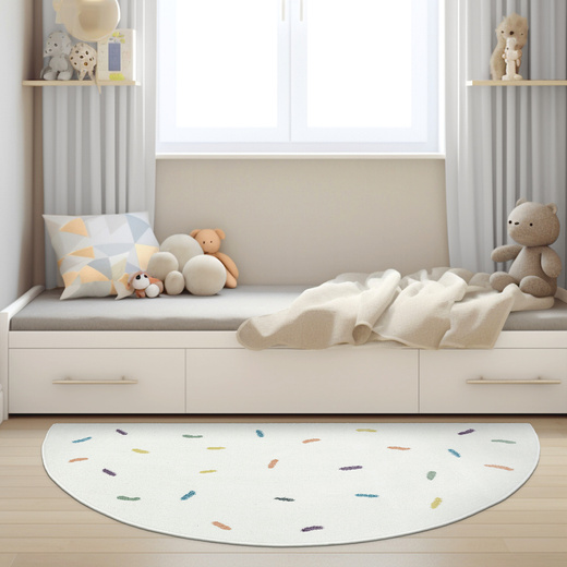 Dywan Półokrągły Dziecięcy Lima M039A cream/blue Krem Kreski