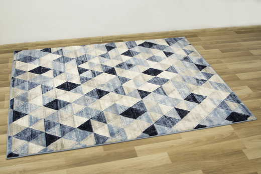 Dywan Victoria 9592A blue/beige Trójkąty Niebieski Krem Beż