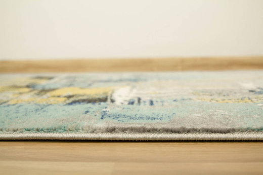 Chodnik Victoria 7657A l.grey/grey Abstrakcyjny Niebieski Żółty Szary szerokość 100 cm