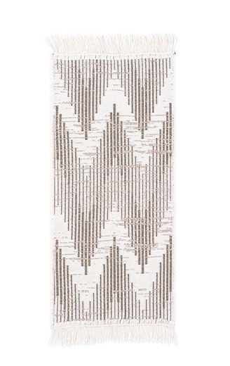 Dwustronny Dywanik Chodniczek Orient 40x70 5 Zygzaki Brąz Krem Krem