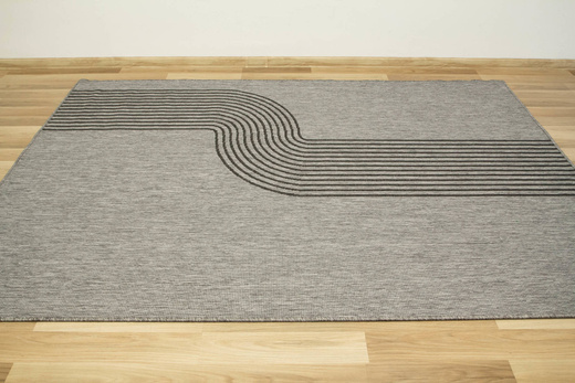 Dywan Dwustronny Sznurkowy Brussels 205631/11020 night silver Szary Grafit Fala Outdoor