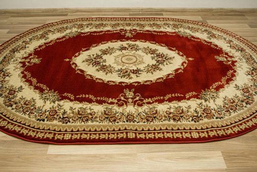 Owalny Dywan Super Rose 1898A red/cream Ornament Kwiatowy Czerwień Krem
