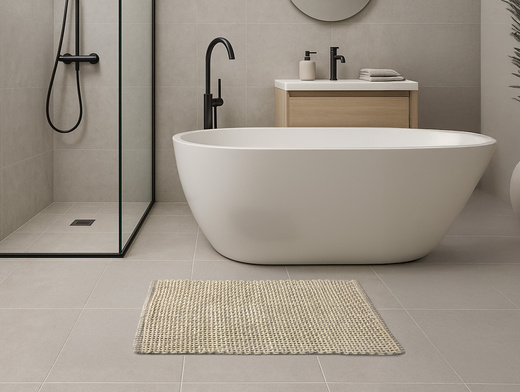 Bawełniany Dywanik Chodniczek Moko Beż Gruby Splot