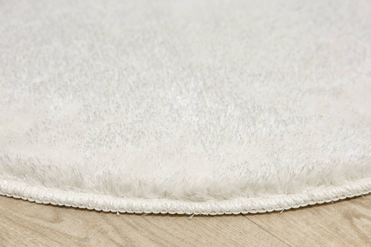 Dywan Okrągły Shaggy Antypoślizgowy Malmo Biały