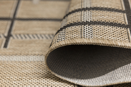 Dywan Sznurkowy Antypoślizgowy Flex 19507/P01 Beż Grafitowy w Kreski Paski