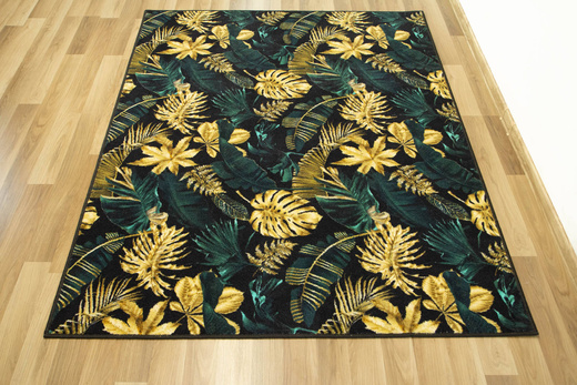 Dywan w Liście Palmy Monstera Gold Green