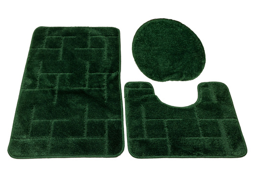 Komplet 3-częściowy Łazienkowy Teramo Green Butelkowa Zieleń