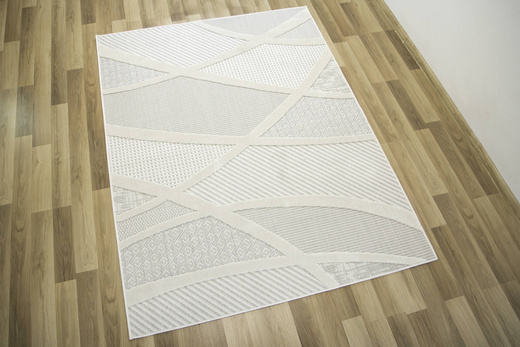 Dywan Sznurkowy Stella D425A white/l.grey Szary Srebrny Krem Pasy