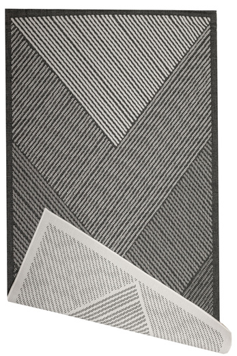 Dywan Dwustronny Sznurkowy Brussels 205942/10120 Night Antracyt Szary Trójkąty Outdoor