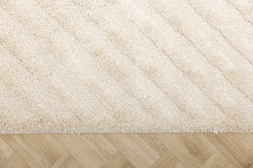 Dywan Berber 9754 Ivory Kość Słoniowa Krem Pólkola 3D z frędzlami