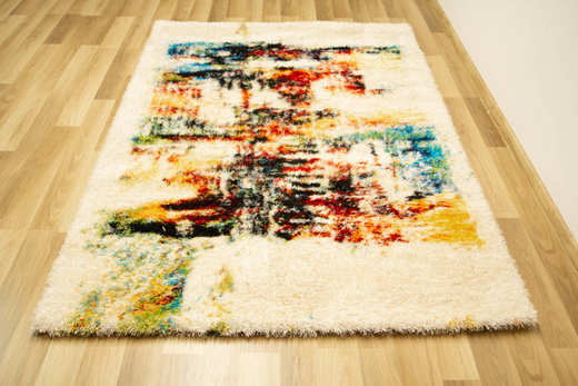 Dywan Shaggy Puffy P643 Beige/Yellow Abstrakcja