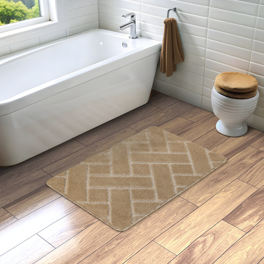Dywanik Łazienkowy Antypoślizgowy Lotus Beige Beż Cegiełka