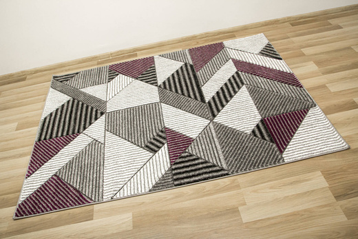 Dywan Amelia A632A grey/purple Szary Fiolet Linie Paski Kreski