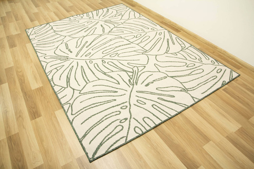 Dywan Dwustronny Sznurkowy Brussels 205625/10510 green w liście monstery Outdoor