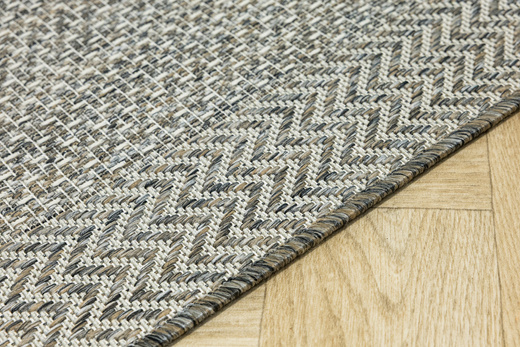 Chodnik Sznurkowy Jeans 19242/P91 Outdoor Beż Grafit Jodełka szerokość 70 cm