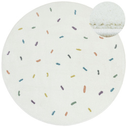 Okrągły Dywan Lima M039A cream/blue Krem Kreski