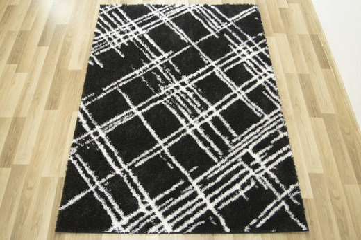 Dywan Boho 668 black/cream Czarny Romby Kreski