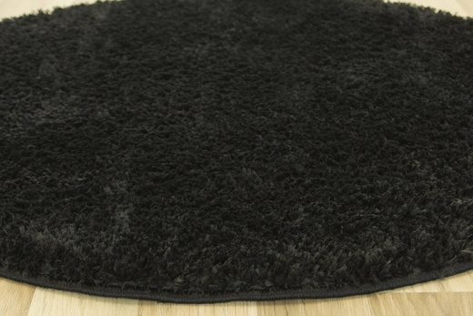 Okrągły Dywan Boho 111 black Czarny Shaggy