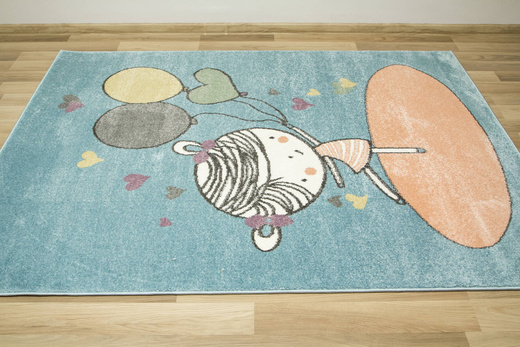 Dywan Dziecięcy Lima 9393B blue/rose Baletnica Dziewczynka Róż Niebieski