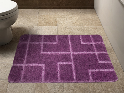 Dywanik Łazienkowy Antypoślizgowy Inez Violet Fioletowy Geometria