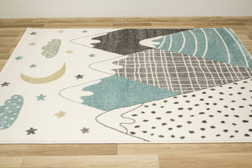Dywan Dziecięcy Lima G761A cream/blue Góry Krem Turkus