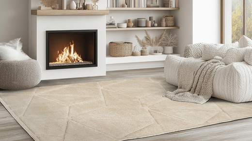 Dywan Shaggy Lula Soft IM87A Beige Romby Trójkąty Beż