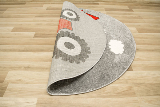 Okrągły Dywan Lima G753A l.grey/l.red Traktor Czerwony Szary