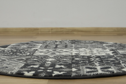 Okrągły Dywan Luna 503754/89922 Patchwork Szary