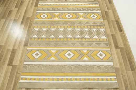 Dywan Sznurkowy Dwupoziomowy Reni 24514/852 Trójkąty Romby Aztec Beż