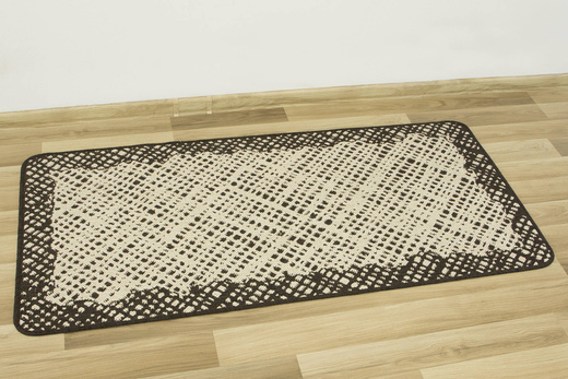 Antypoślizgowy Dywan Kuchenny Flex 19654/19 Brown Brąz Beż Kratka