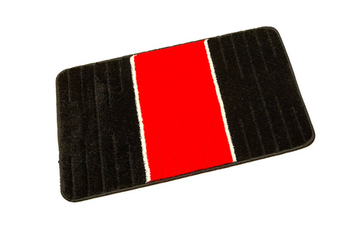 Komplet 2-częściowy Łazienkowy Como Red Czerwony Czarny Pasy