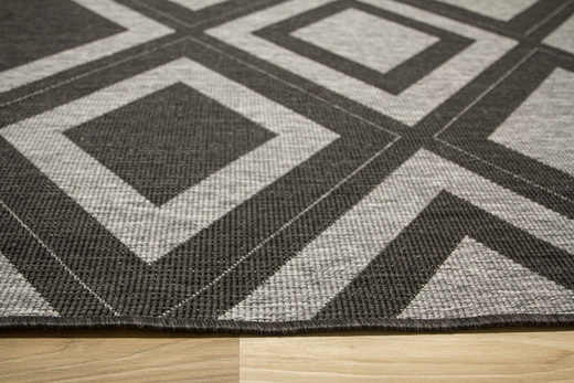 Dywan Dwustronny Sznurkowy Brussels 205386/11010 n.silver Antracyt Szary Romby Outdoor