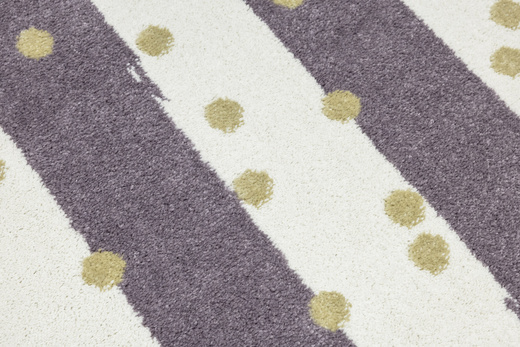 Okrągły Dywan Lima M044A cream/lila Fiolet Krem Zloty Paski