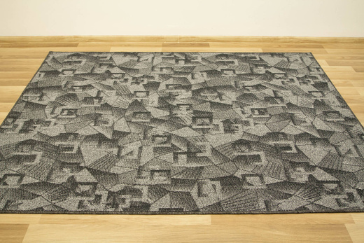 Wykładzina Flamingo 74 Dark Grey Ciemny Szary Czarny szerokość 4 m