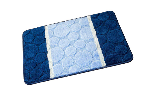 Komplet 2-częściowy Łazienkowy Siena Blue Niebieski Kropki Paski