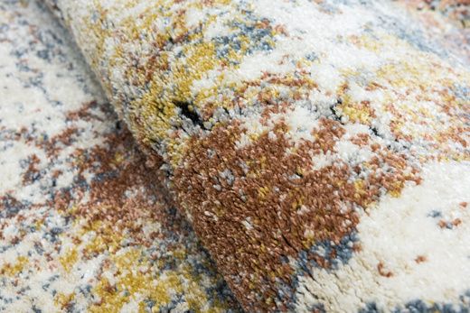 Chodnik 8621A Cream Kremowy Miedziany Niebieski Abstrakcja szerokość 70 cm