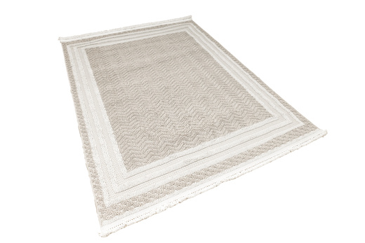 Dywan Milano 090 vizion/beige Beż Krem Ramka Frędzelki