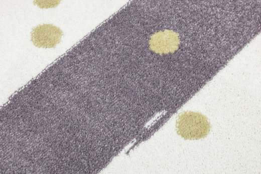 Dywan Półokrągły Dziecięcy Lima M044A cream/lila Fiolet Krem Zloty Paski