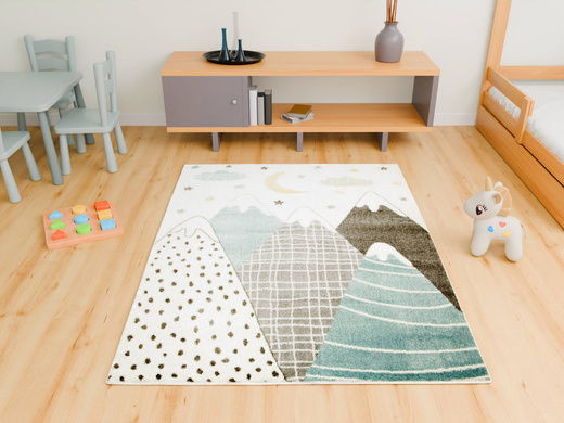 Dywan Dziecięcy Lima G761A cream/blue Góry Krem Turkus