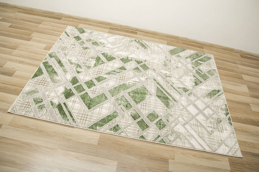Dywan Garda P1149 Green Zieleń Beż Romby Marmur