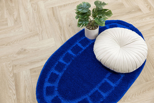 Dywanik Łazienkowy Antypoślizgowy Ocean Blue Niebieski Owalny