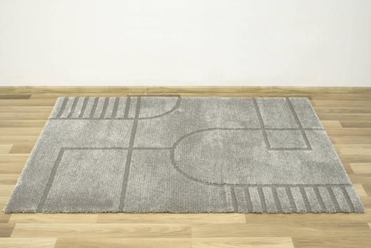 Dywan Coco 59664/77 Shaggy Szary Dwupoziomowy