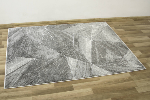 Dywan Felix C179A m.grey/grey Lśniący Marmur Szary Krem Trójkąty