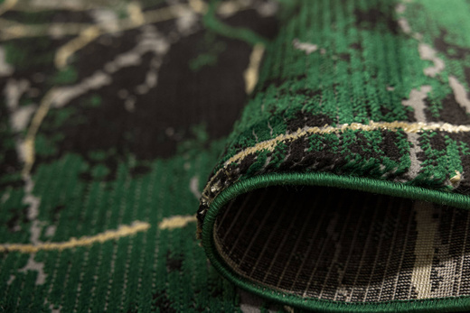 Dywan Diamond K8716Z Green Butelkowa Zieleń Złoty Marmur