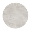 Okrągły Dywan Sznurkowy Haga 03606E cream/l.grey Krem Szary Geometria Outdoor