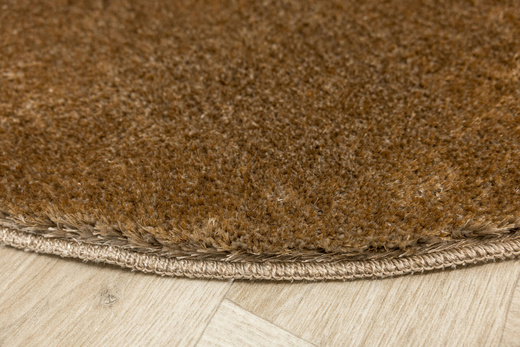 Dywan Okrągły Shaggy Antypoślizgowy Malmo Ciemny Beż