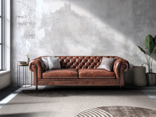 Dywan Nantes Nantes NT209A Beige/Brown Szarobeżowy Półkola