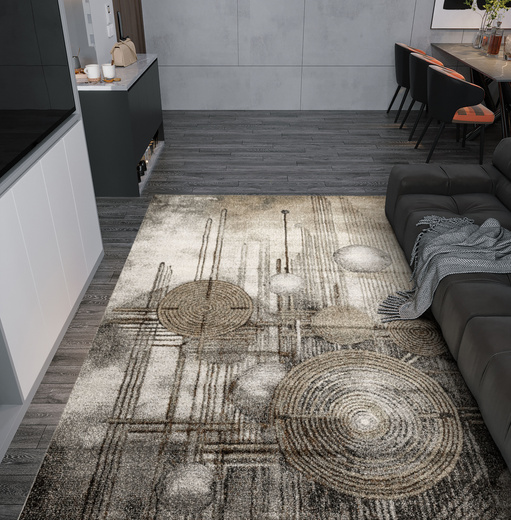 Dywan Ponte N877A d.grey/beige Szary Brąz Okręgi