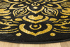 Okrągły Dywan Festival Gold 5866A black Rozeta Ornament Czarny Złoty