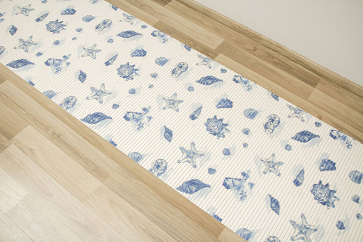 Mata Łazienkowa softy-tex 820 Krem Niebieski Muszelki szerokość 65 cm